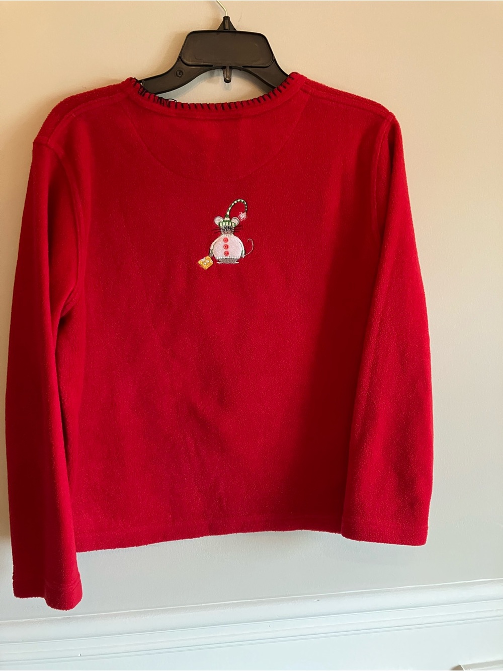 Cathy Daniels C.D. Petites Red Crewneck cozy Christmas cat pullover. Size PM - Picture 3 of 9